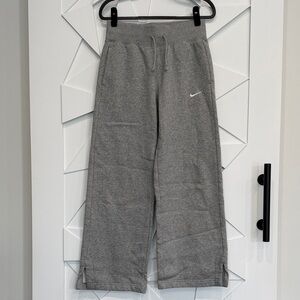 Nike Gray Wide-Leg Sweatpants with Swoosh